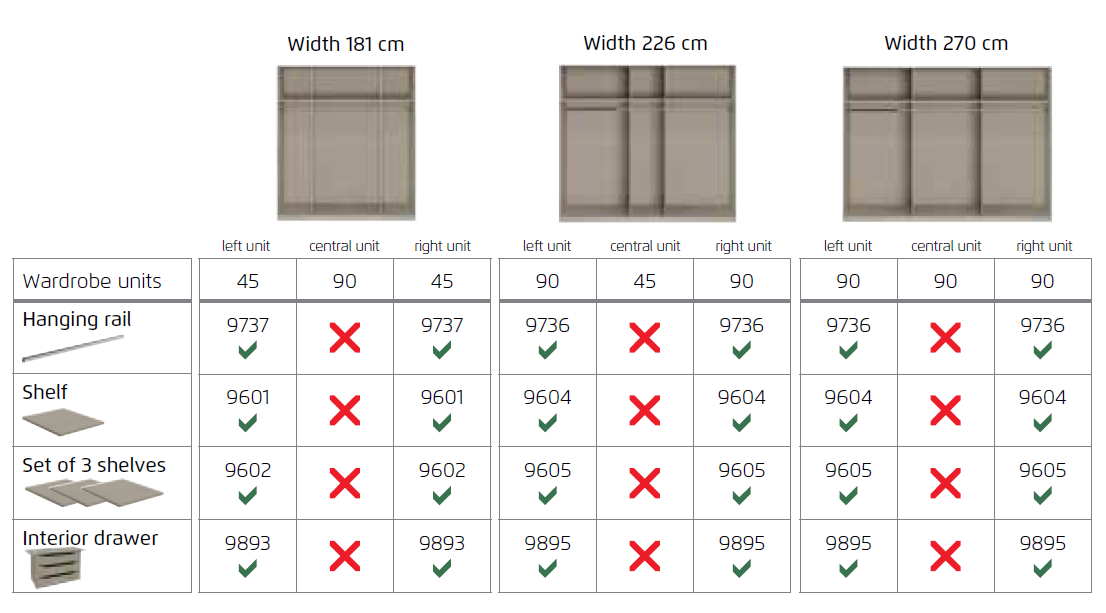 Oakwood Rauch Hildesheim Extra Metallic Grey & Alpine White Combi Wardrobe