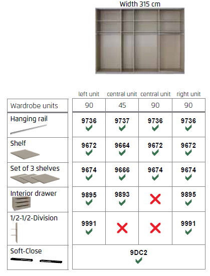 Oakwood Rauch Quadra Full Mirrored 3 Sliding Door Wardrobe