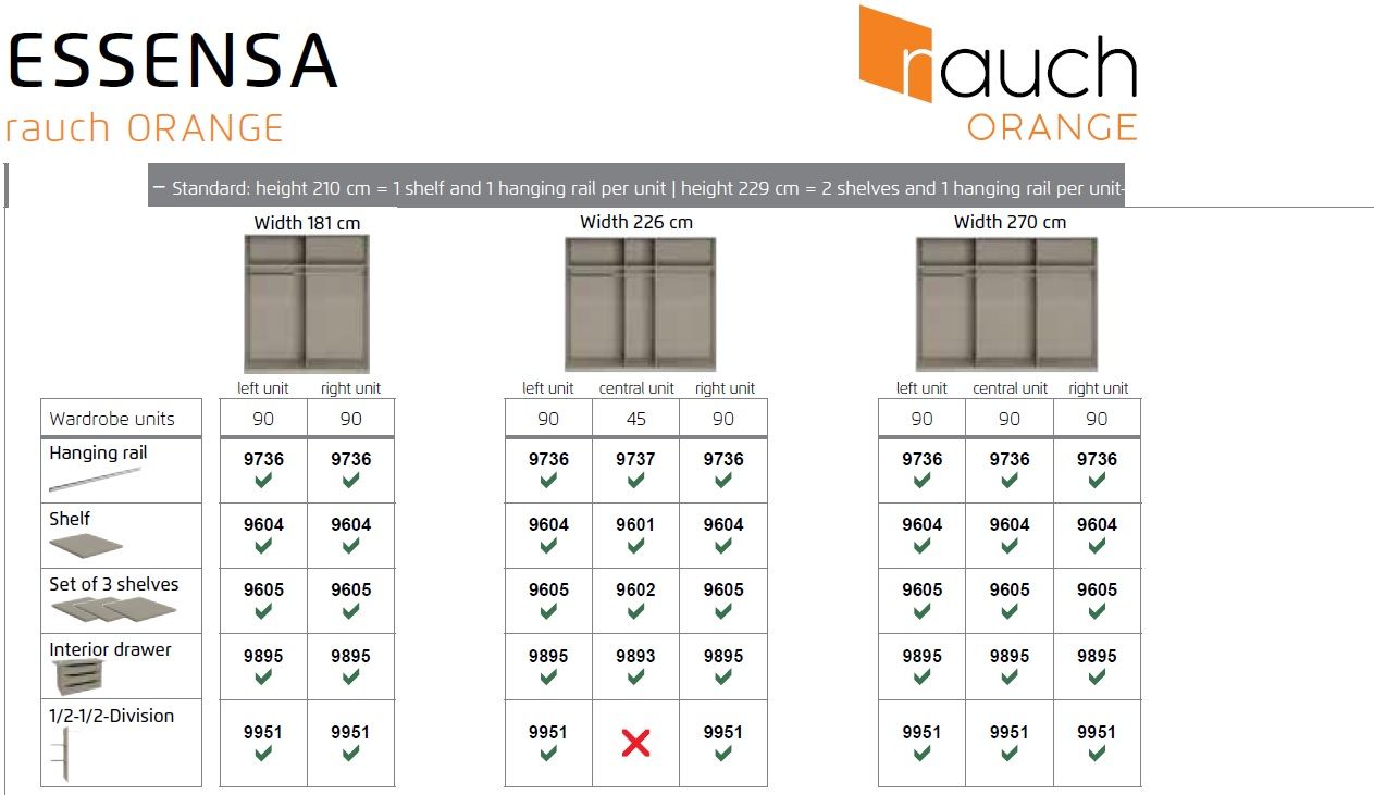 Oakwood Rauch Essensa Door Basalt Glass & Sonoma Oak Hinged Wardrobe