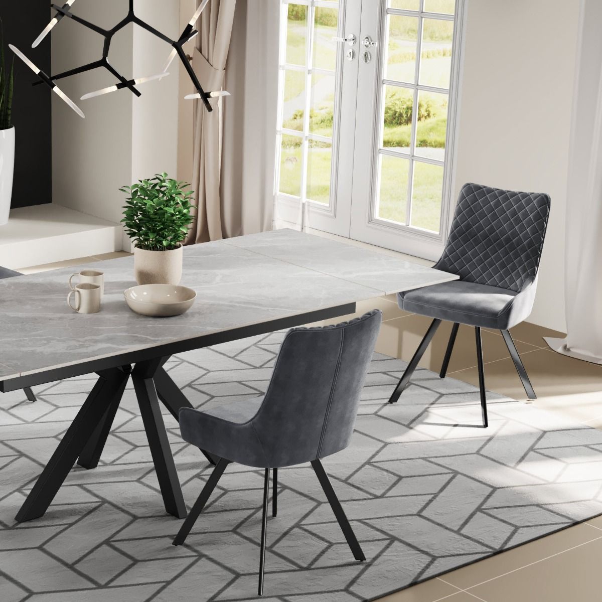 Oakwood Lagera Velvet Dining Chair