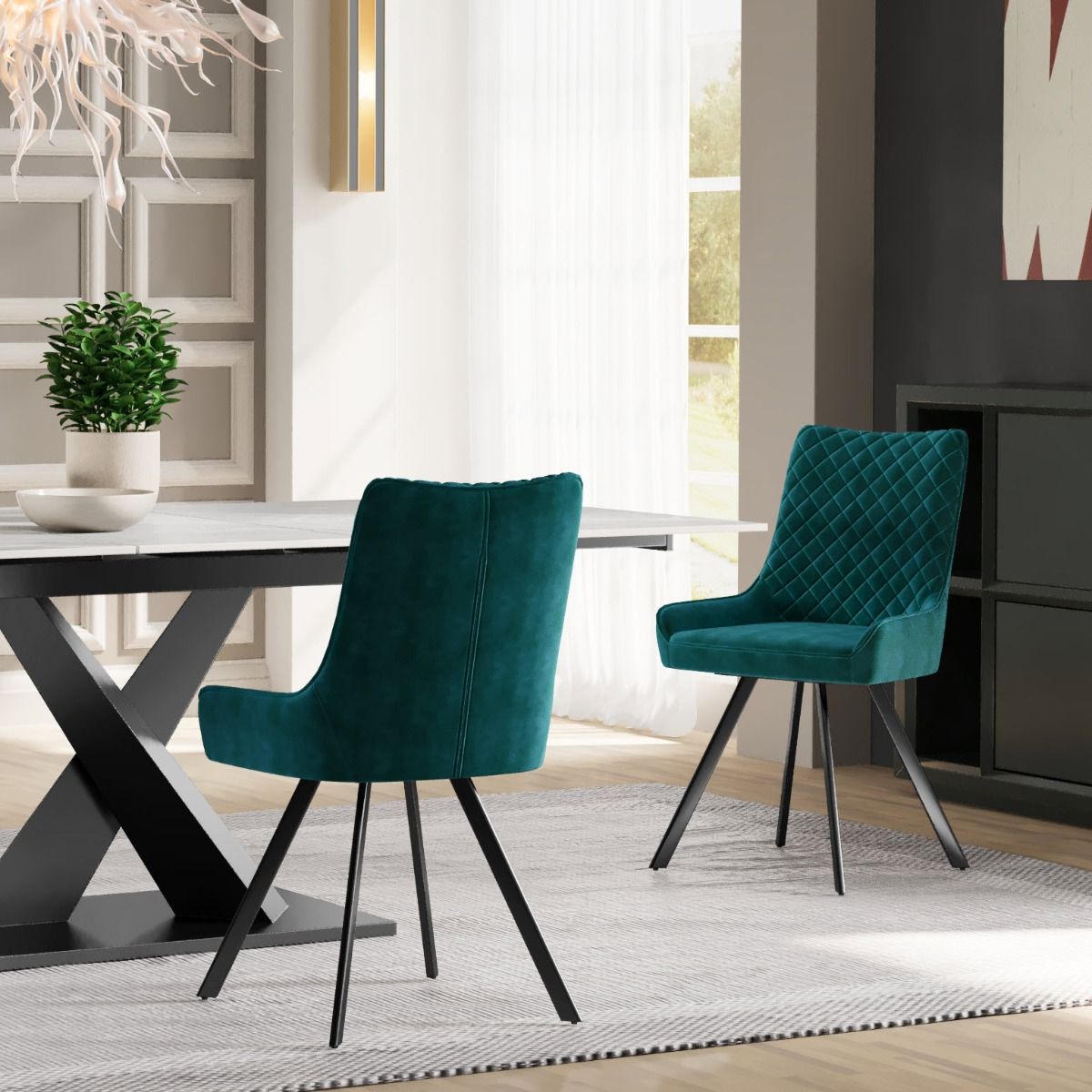 Oakwood Lagera Velvet Dining Chair