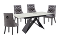Oakwood Serena  White Ceramic Pop Up Ext Dining Table With Cambridge Dining Chairs