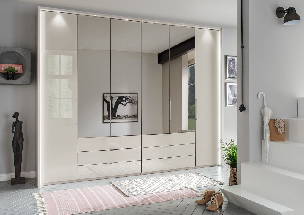 Oakwood Wiemann Kansas 6 Door Combi Wardrobe With 4 Centred Mirror Doors