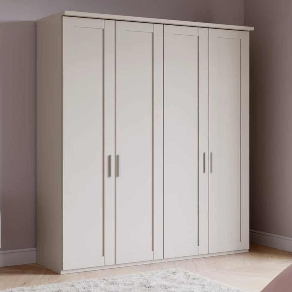 Oakwood Wiemann Cambridge Mirrored 4 Door Hinged Wardrobe With Cornice