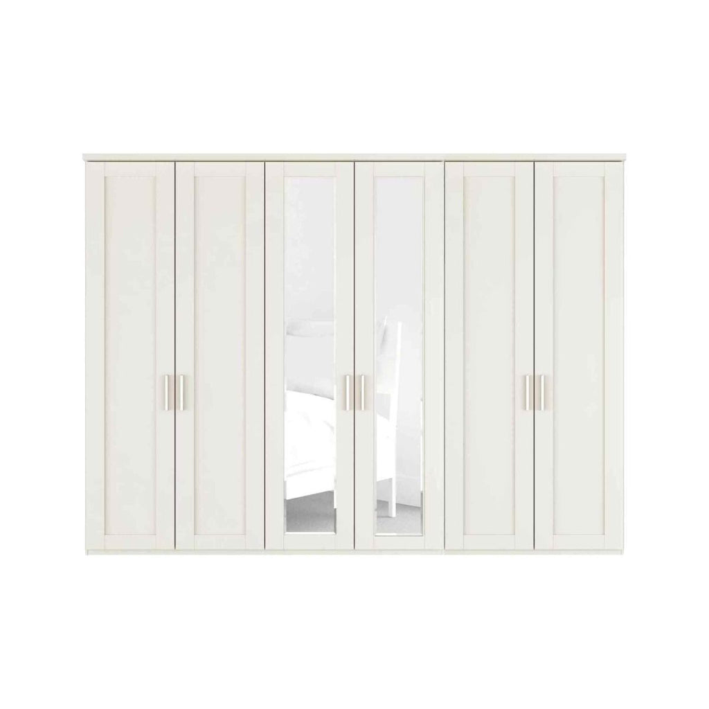 Oakwood Wiemann Cambridge Mirrored 6 Door Hinged Wardrobe With Cornice