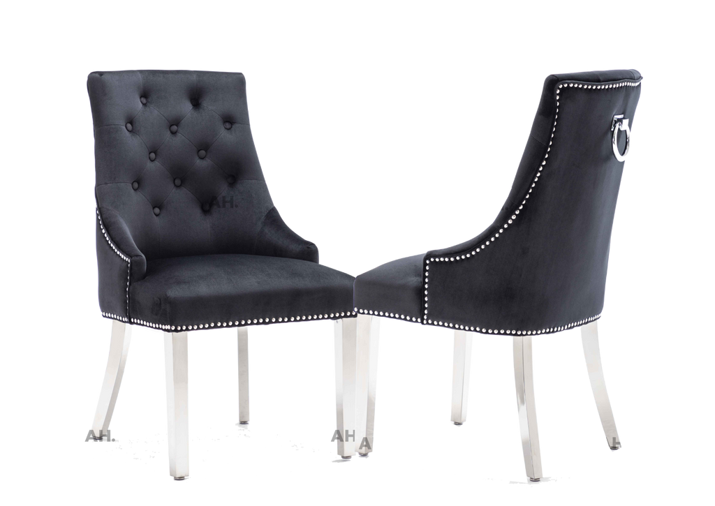 Oakwood Knightsbridge Light Grey Knockerback Plush Velvet Chair