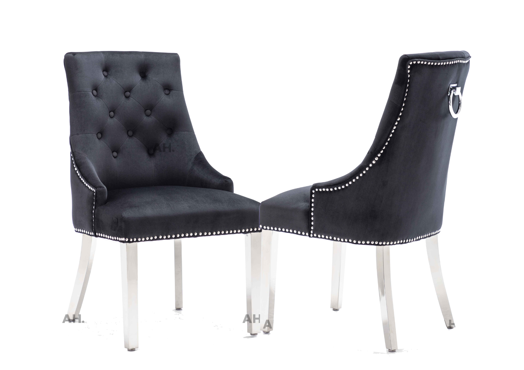 Oakwood Knightsbridge Light Grey Knockerback Plush Velvet Chair