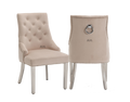 Oakwood Knightsbridge Plush Velvet Cream Ring Knockerback Dining Chair