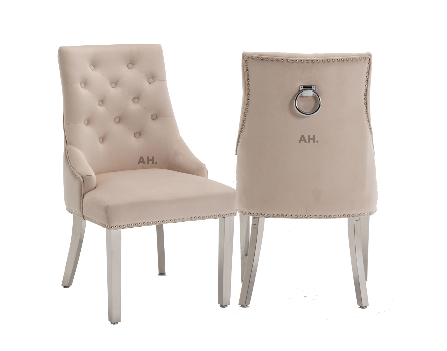 Oakwood Knightsbridge Plush Velvet Shimmer Ring Knockerback Dining Chair