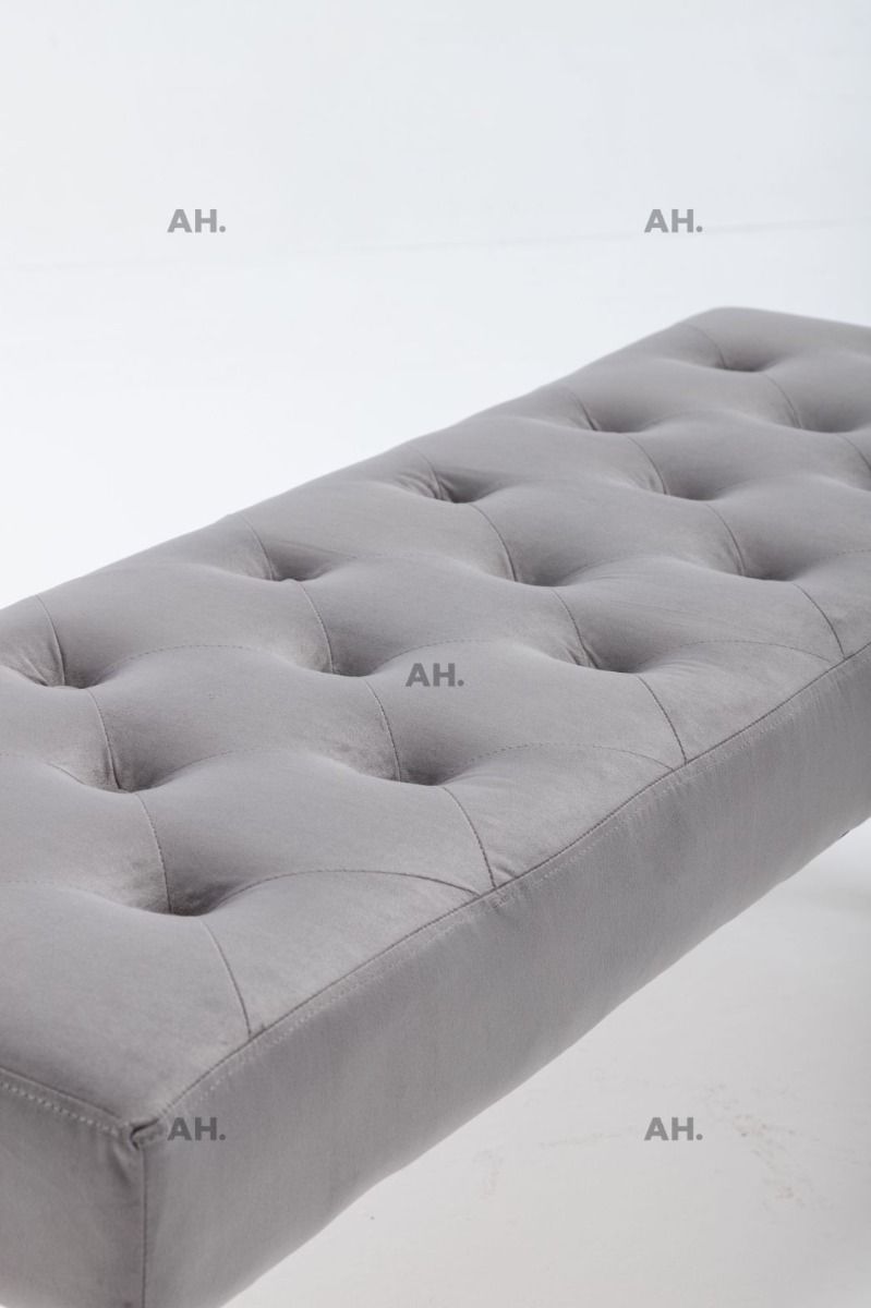 Oakwood Knightsbridge Light Grey Plush Velvet Benches
