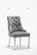 Oakwood Knightsbridge Light Grey Knockerback Plush Velvet Chair