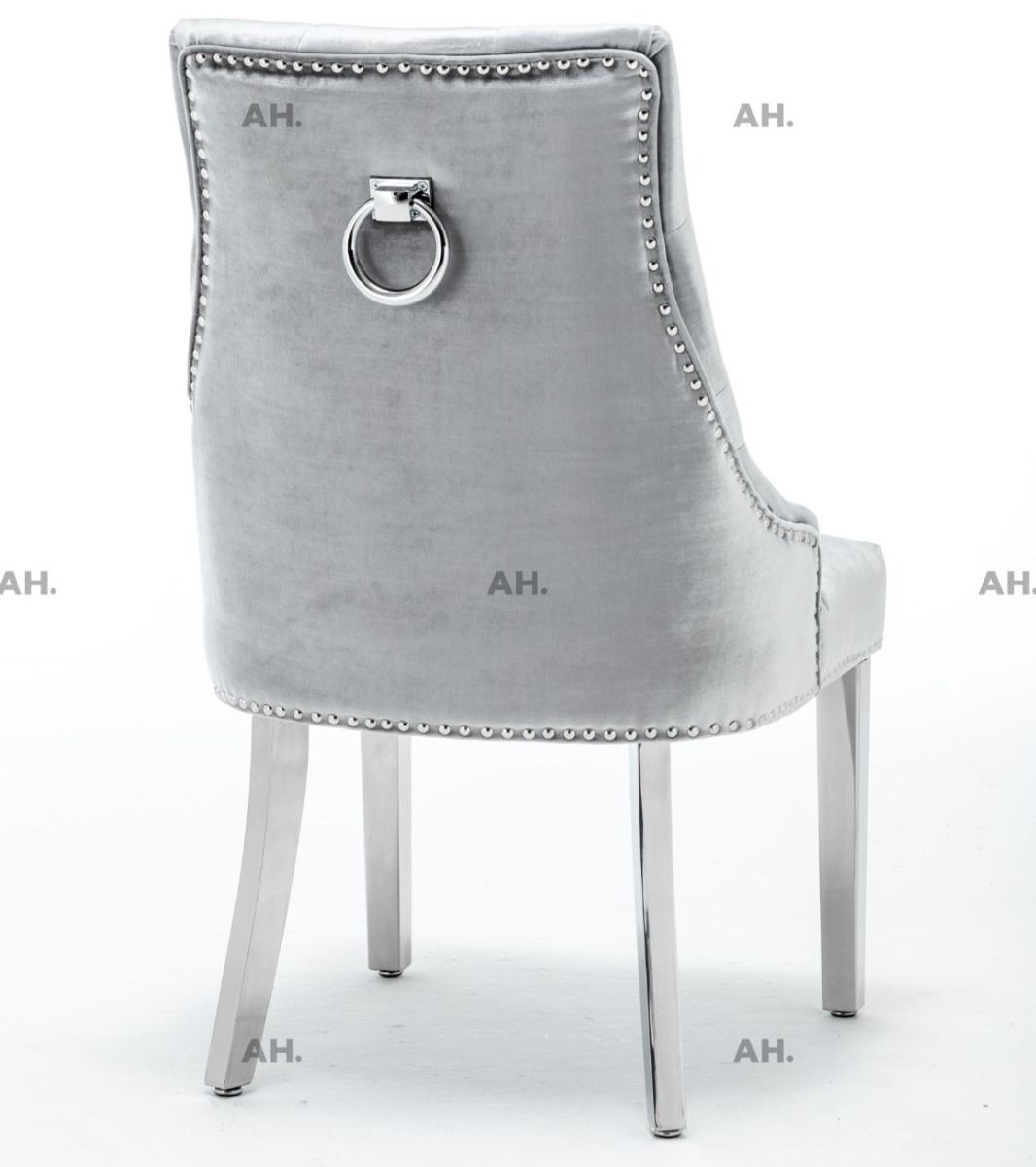 Oakwood Arianna 1.8M Grey Marble Dining Table With Shimmer Knockerback Chairs
