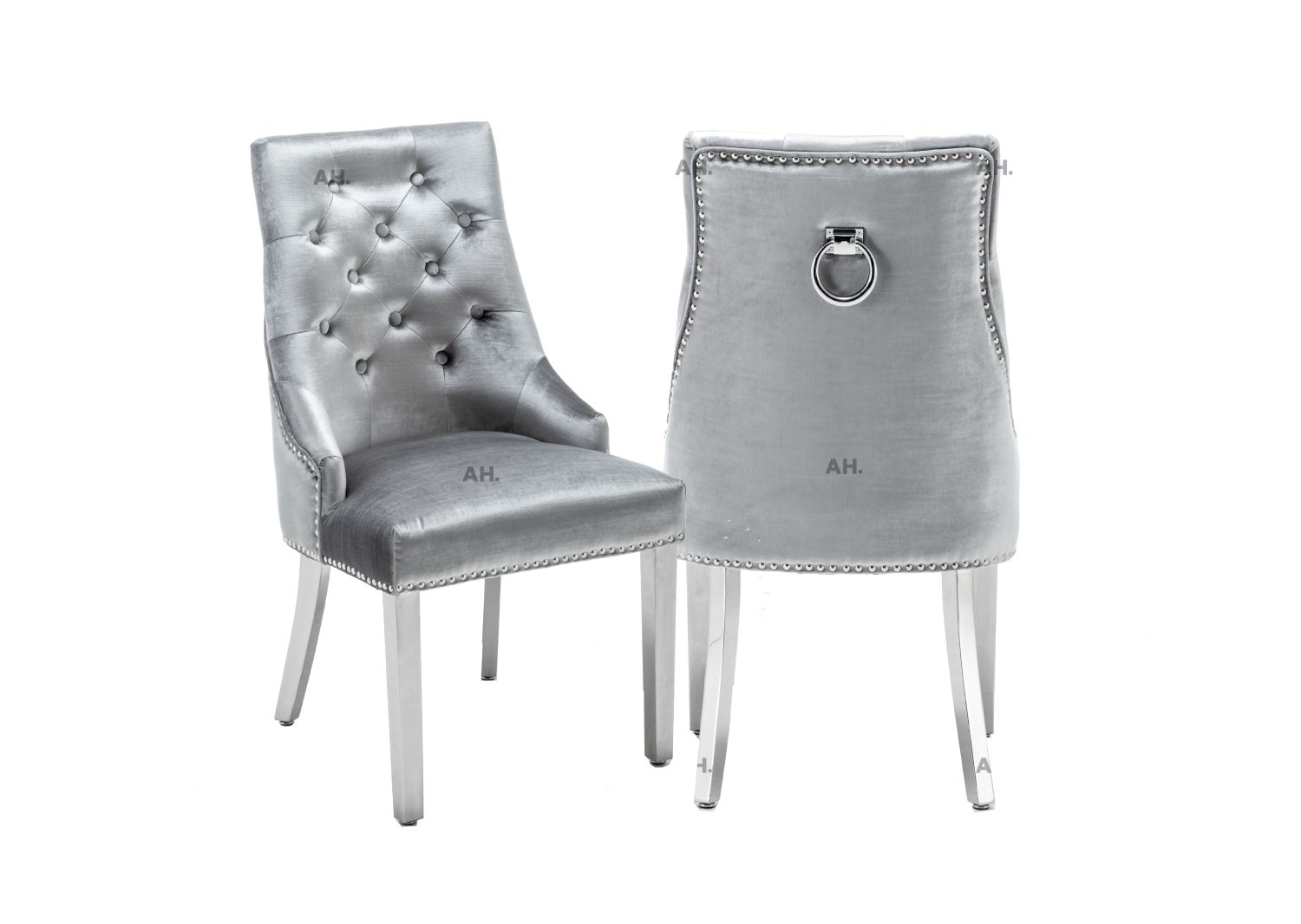 Oakwood Chelsea 1.8M White Marble Top Dining Table with Light Grey Shimmer Chairs