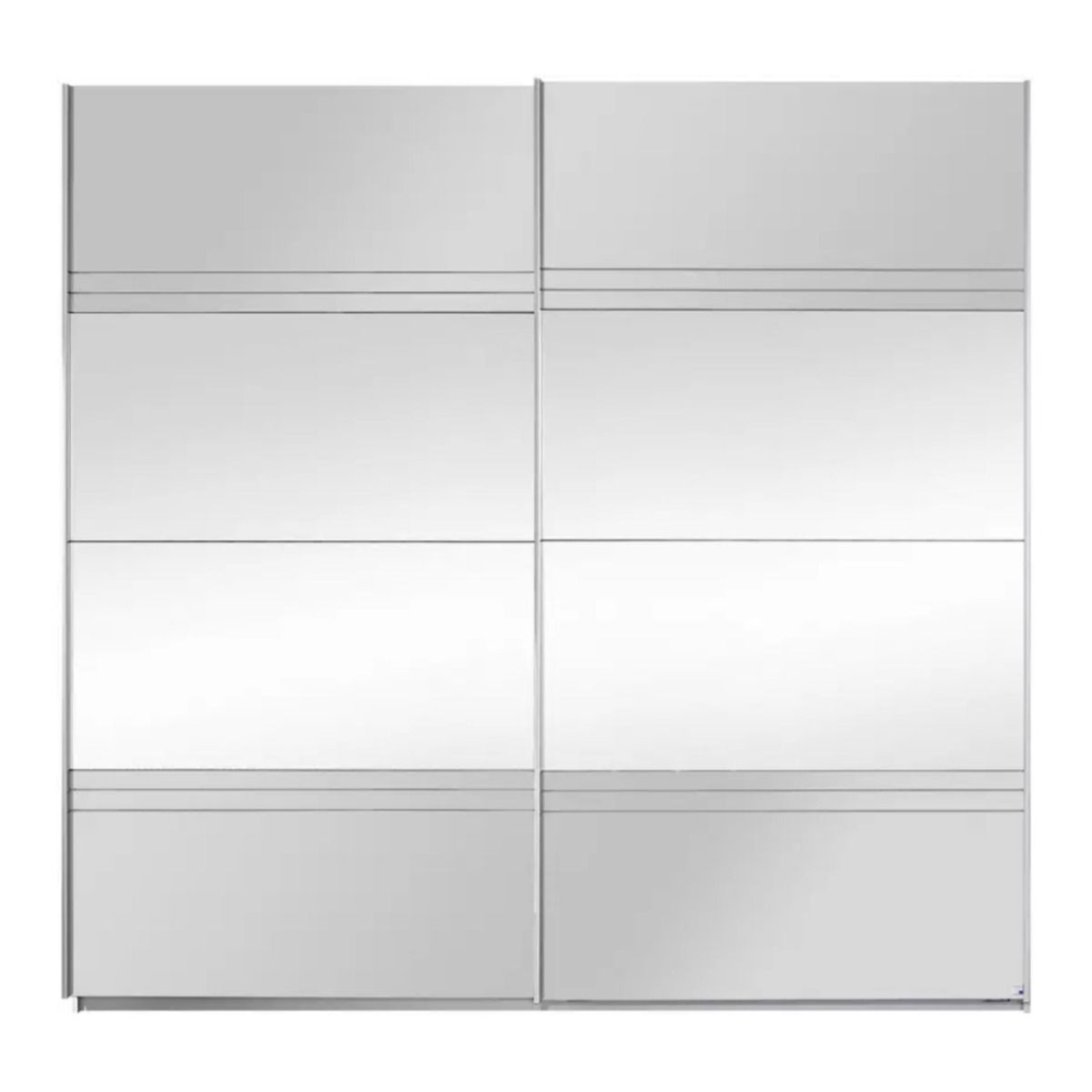 Oakwood Rauch Koblenz Metallic Grey Full Mirror Sliding Door Wardrobe