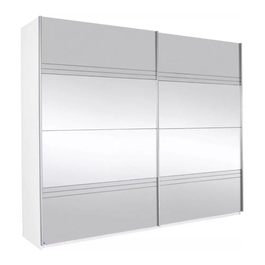 Oakwood Rauch Koblenz Metallic Grey Full Mirror Sliding Door Wardrobe