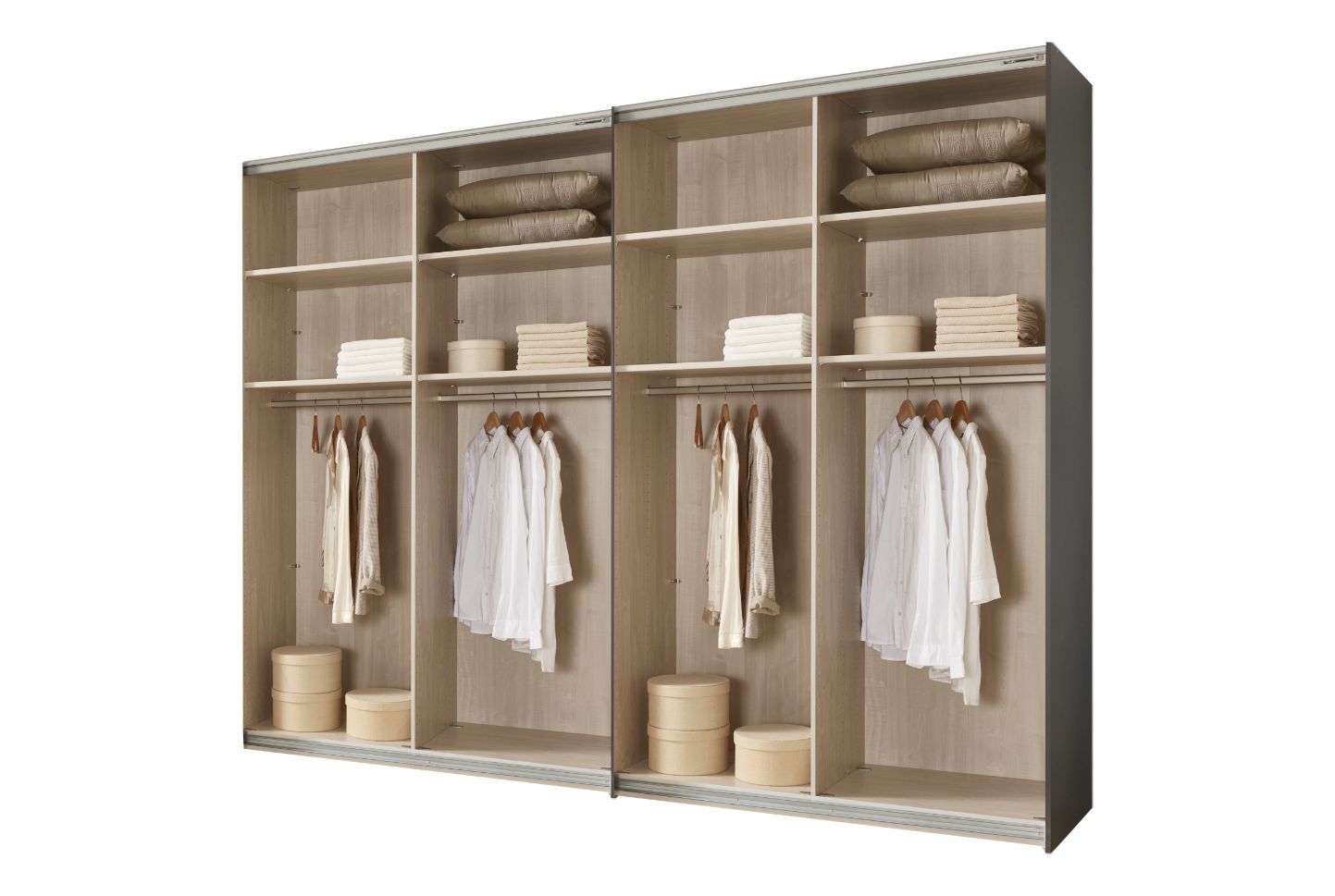Oakwood Wiemann Korfu Bianco Oak & Graphite 2 Door Sliding Wardrobe