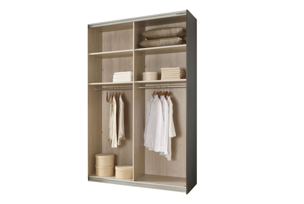Oakwood Wiemann Korfu Pebble Grey & Graphite 2 Door Sliding Wardrobe