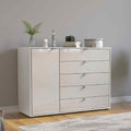Oakwood Wiemann Quito Champagne Decor And Champagne Glass 1 Door 5 Drawer Combination Dresser