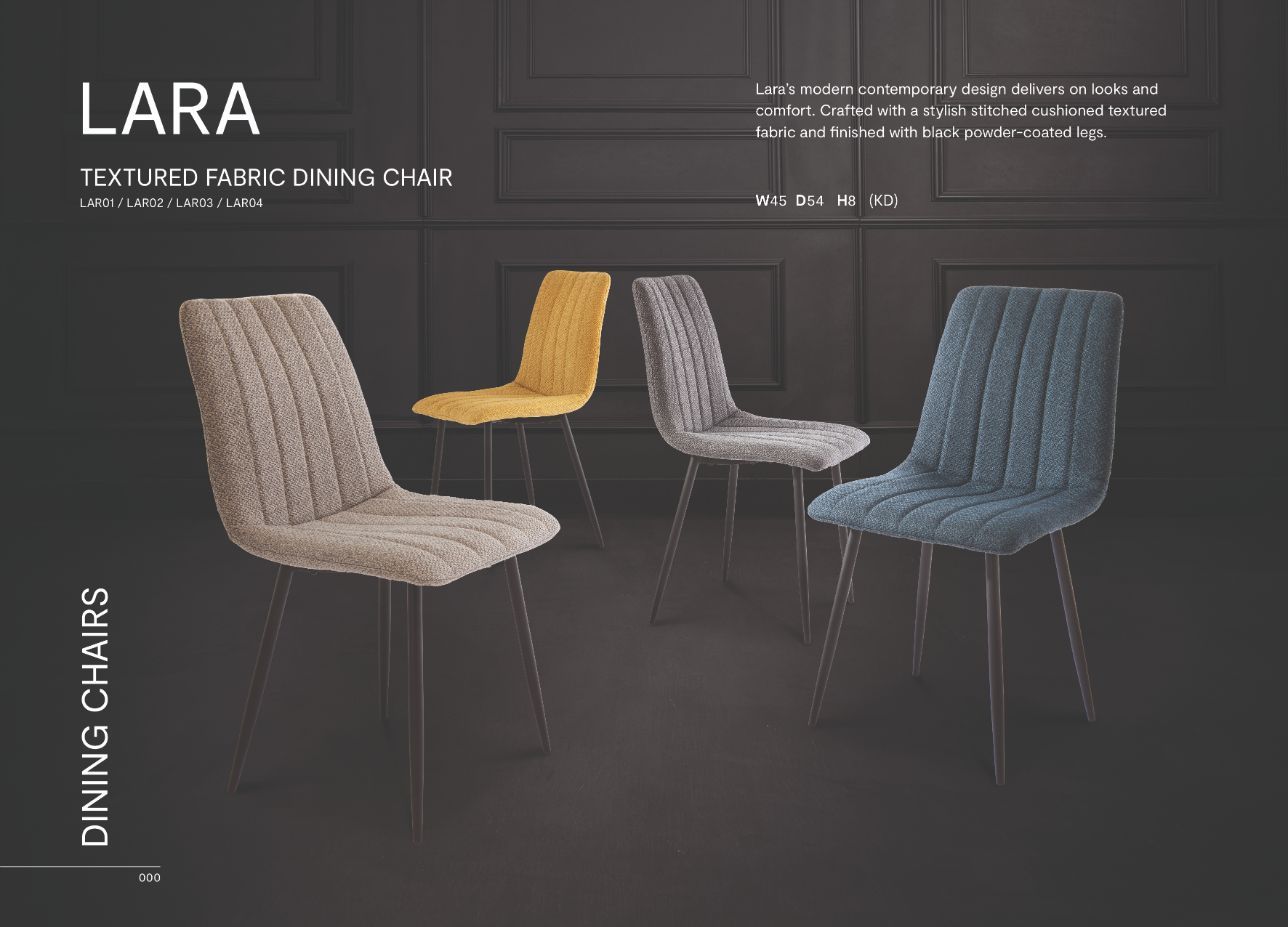 Oakwood 4 x Zara Fabric Dining Chair - Yellow