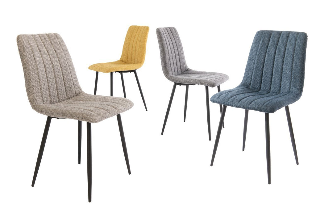 Oakwood 4 x Zara Fabric Dining Chair - Yellow