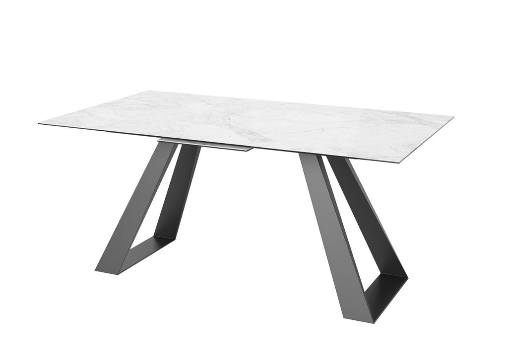 Oakwood Merlino light grey gloss marble ceramic  Ext Dining Table