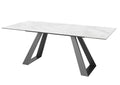 Oakwood Merlino light grey gloss marble ceramic  Ext Dining Table