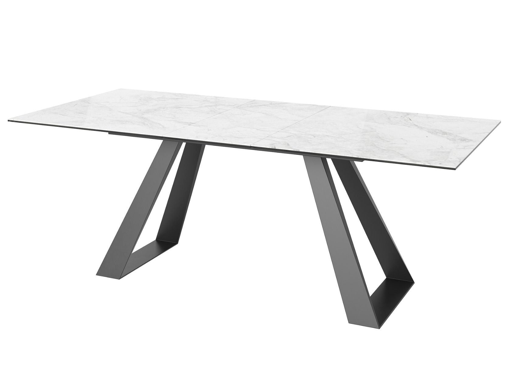Oakwood Merlino light grey gloss marble ceramic  Ext Dining Table