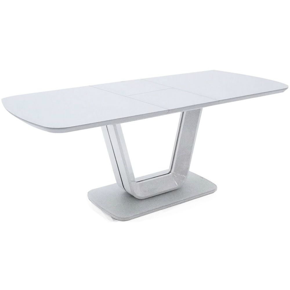 Oakwood Vida Living Lazzaro 160cm Ext White High Gloss Dining Table 4 Chairs