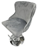 Oakwood Lewis Dark Grey Lion back Plush Velvet Barstool