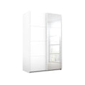 Oakwood Rauch Luma 136cm 2 Door Sliding Wardrobe with 1 Decor Door and 1 Mirror Door