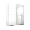 Oakwood Rauch Luma 181cm 2 Door Sliding Wardrobe with 1 Decor Door and 1 Mirror Door