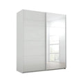 Oakwood Rauch Luma 181cm 2 Door Sliding Wardrobe with 1 Glass Door and 1 Mirror Door