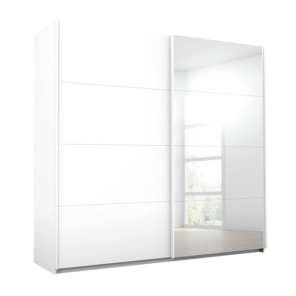 Oakwood Rauch Luma 226cm 2 Door Sliding Wardrobe with 1 Decor Door and 1 Mirror Door