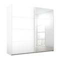 Oakwood Rauch Luma 226cm 2 Door Sliding Wardrobe with 1 Decor Door and 1 Mirror Door