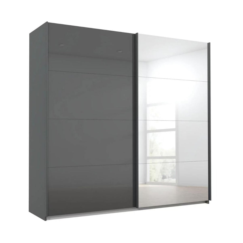 Oakwood Rauch Luma 271cm 2 Door Sliding Wardrobe with 1 Glass Door and 1 Mirror Door