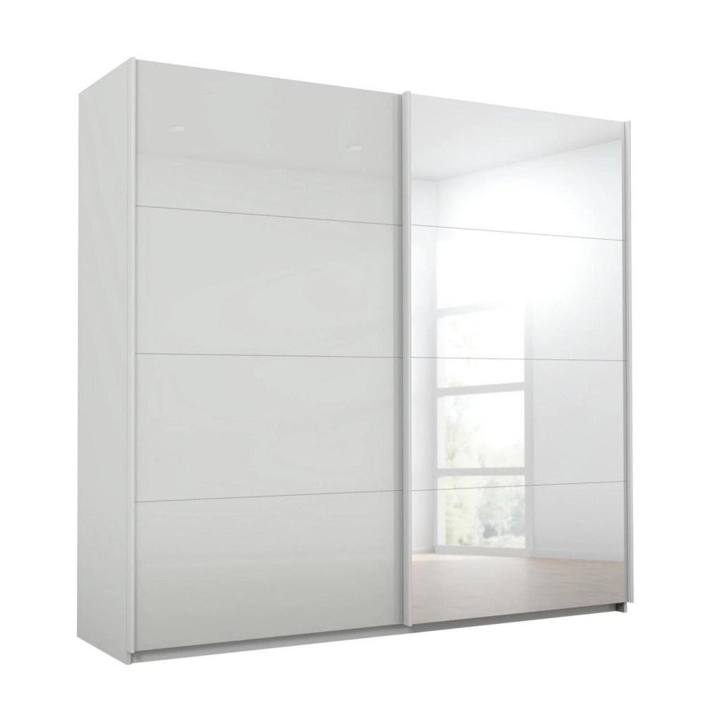 Oakwood Rauch Luma 271cm 2 Door Sliding Wardrobe with 1 Glass Door and 1 Mirror Door