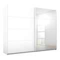 Oakwood Rauch Luma 271cm 2 Door Sliding Wardrobe with 1 Decor Door and 1 Mirror Door