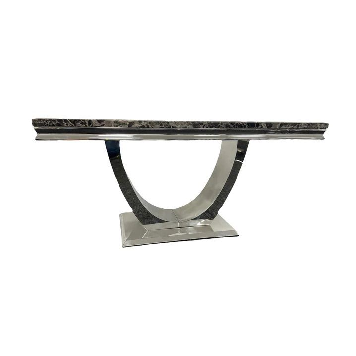 Oakwood Chelsea 1.5M Light Grey Marble Top Dining Table