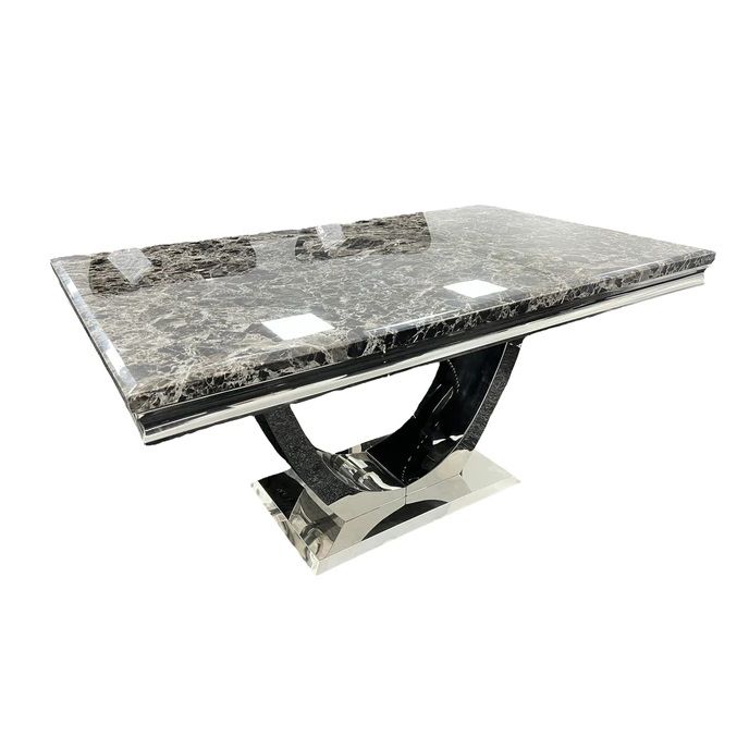 Oakwood Chelsea 1.5M Light Grey Marble Top Dining Table