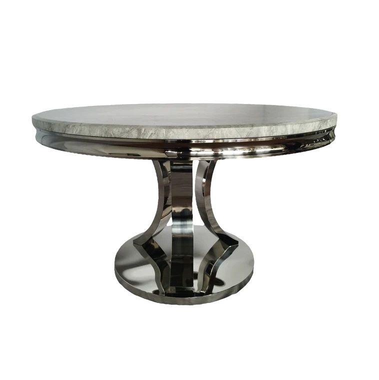 Oakwood Mitzi 130cm Round Grey Marble Dining Table