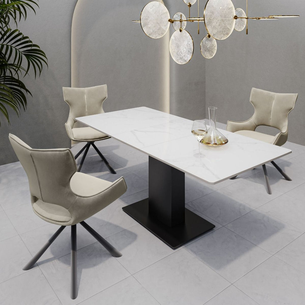 Oakwood Pavico Gloss Ceramic Extending Dining Table  - 140-180cm