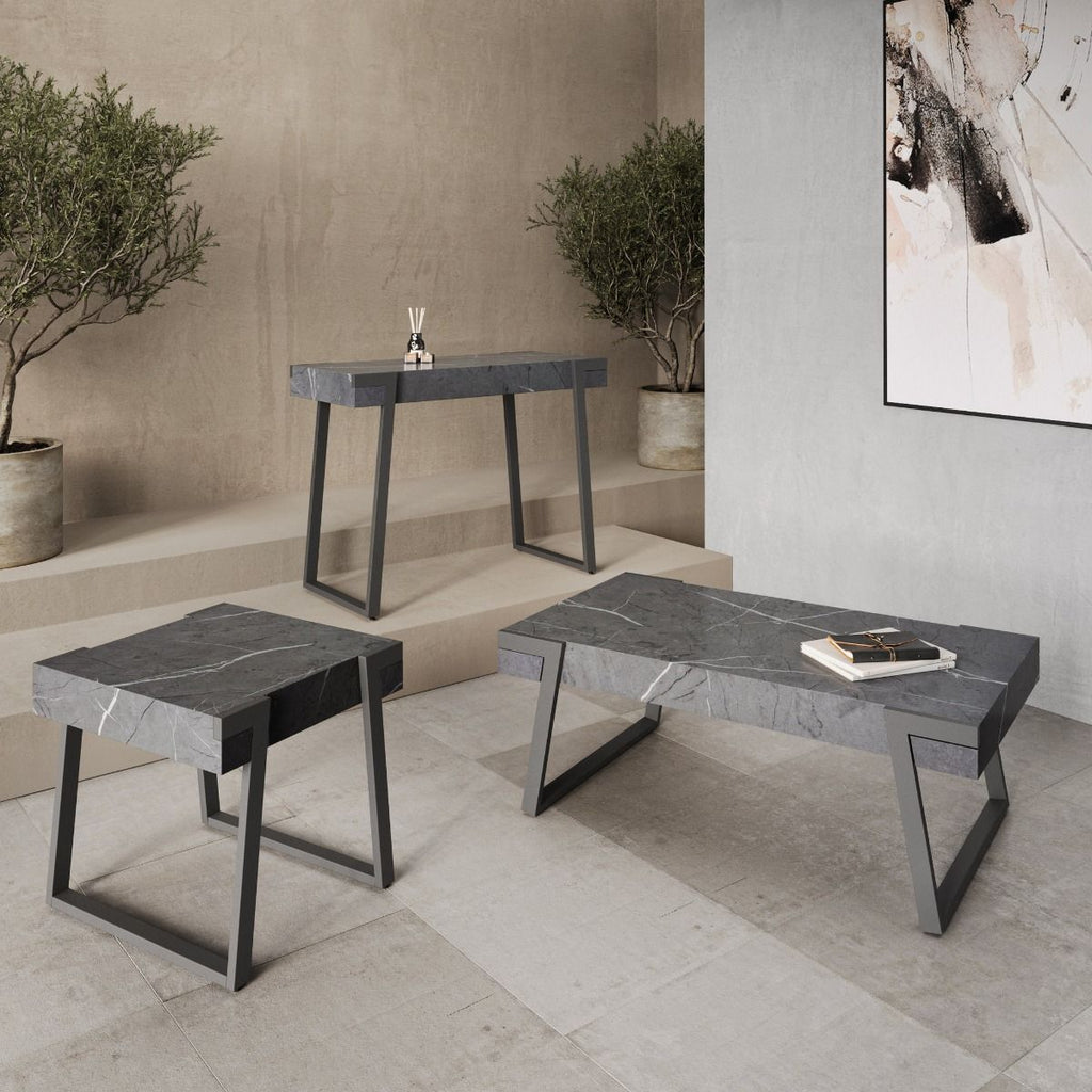 Oakwood Apexa Grey Marble Coffee Table