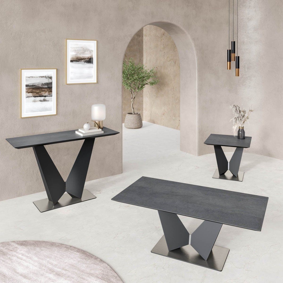 Oakwood Westin Grey Ceramic Coffee Table
