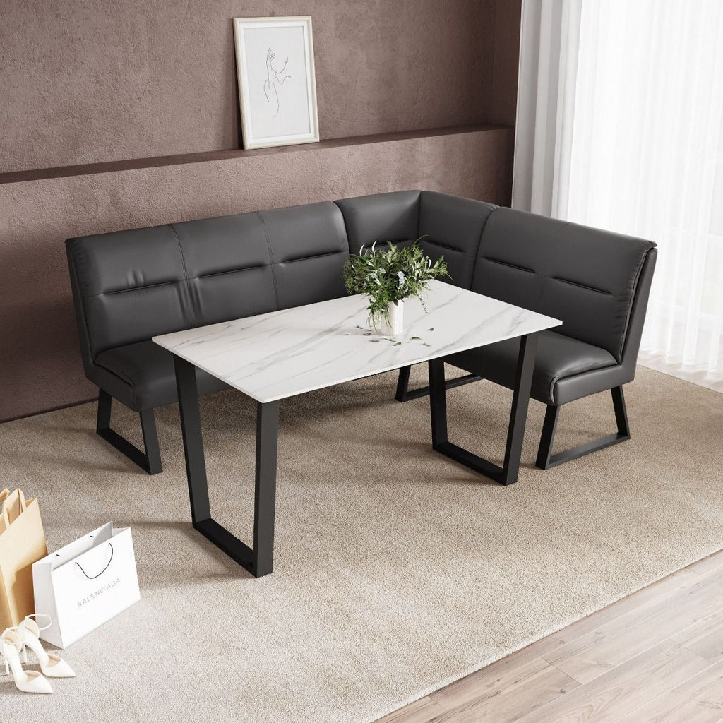 Oakwood Cerella Matte Ceramic Dining Table in Grey or White Set