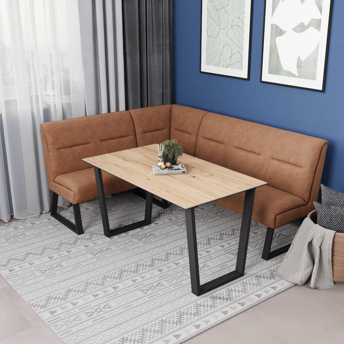 Oakwood Cerella Oak Effect Ceramic Dining Table