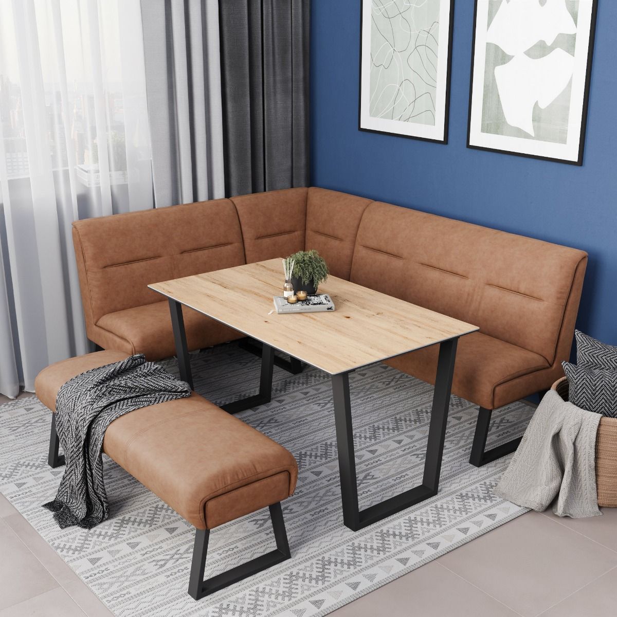 Oakwood Cerella Oak Effect Ceramic Dining Table
