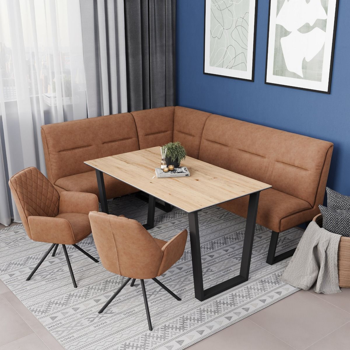 Oakwood Cerella Oak Effect Ceramic Dining Table