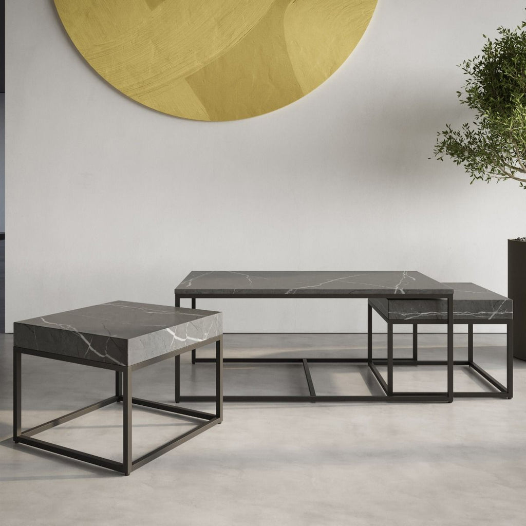 Oakwood Delsia Marble Effect Grand Coffee Table Set