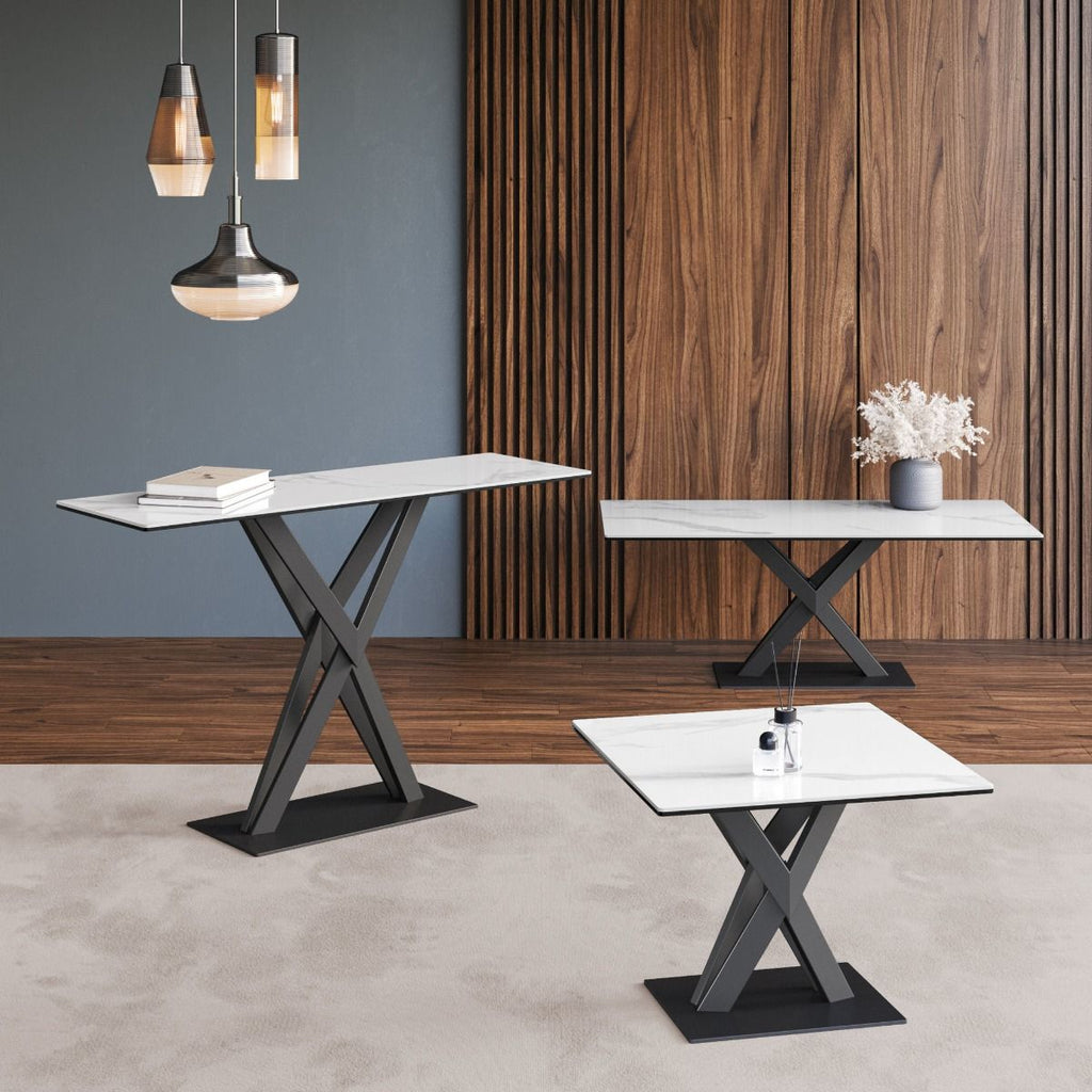Oakwood Kairo White Gloss Ceramic Console Table