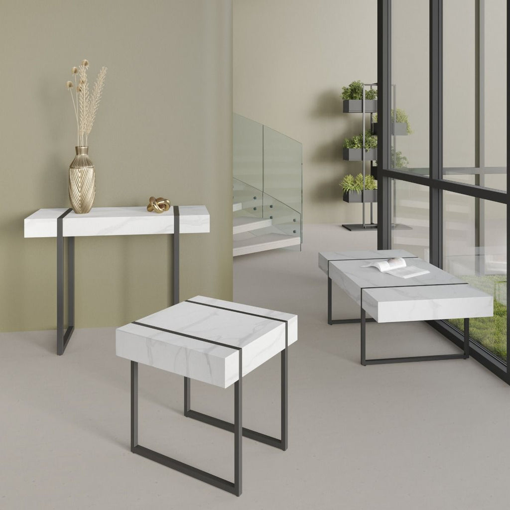 Oakwood Alpex Marble Effect Console Table